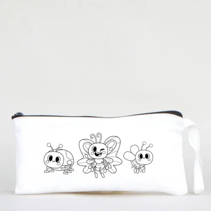 Boyanabilir Bez Kalemlik - Renkli Uçan Kanatlar