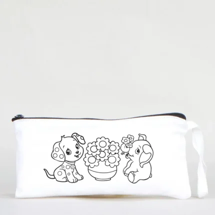 Boyanabilir Bez Kalemlik - Fil ve Köpek