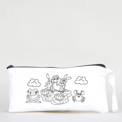 Boyanabilir Bez Kalemlik - Yaramaz Kurbağa