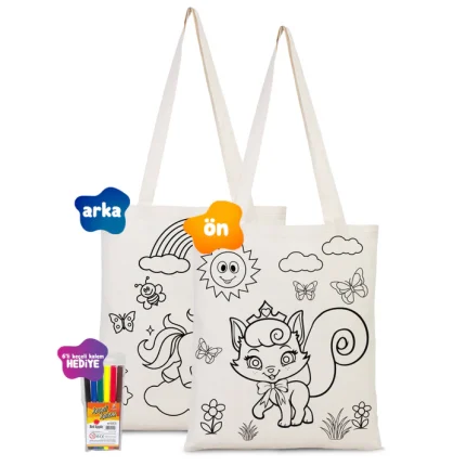 Unicorn- Kedi Boyanabilir Çanta - Kalemli