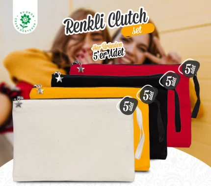 Clutch Renkli SET - Her Üründen 5 Adet