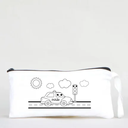 Boyanabilir Bez Kalemlik - Sevimli Polis Arabası